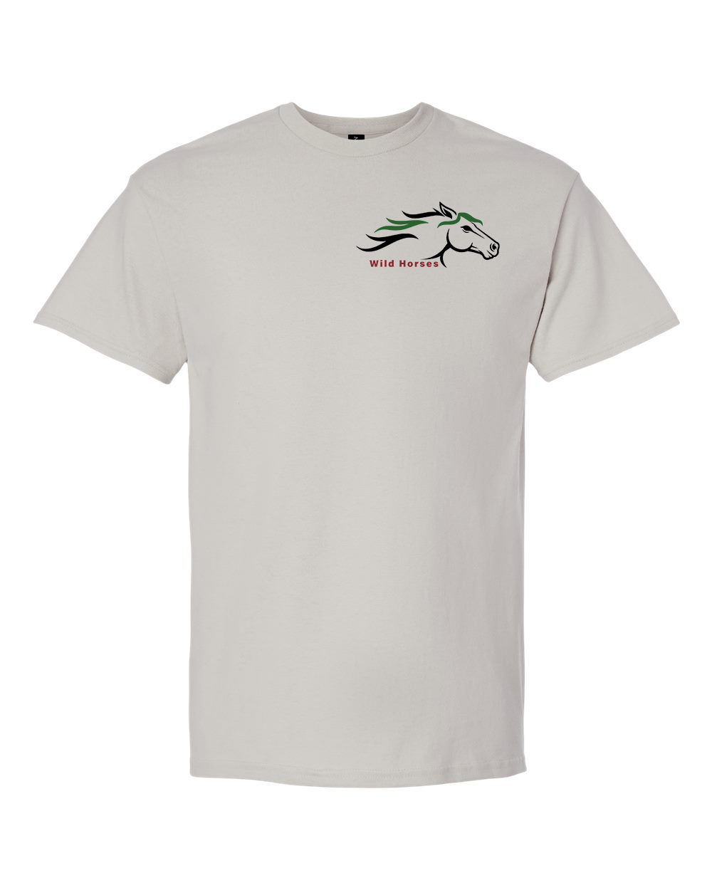 Ice Grey Wild Horses 100% Quality Cotton Short Sleeve