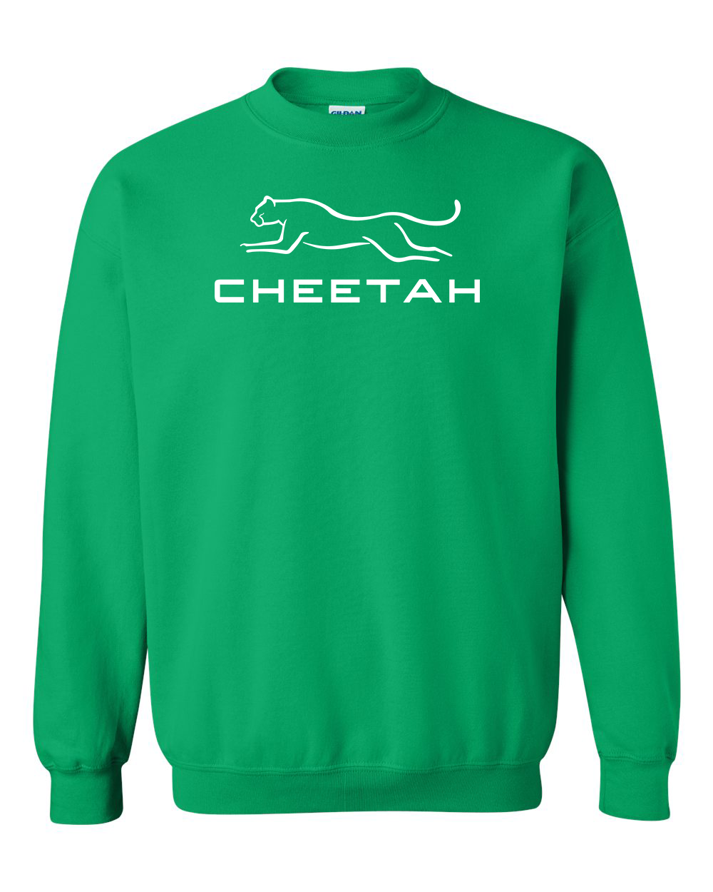 Irish Green Cheetah 100% Quality Cotton Crewneck Sweatshirt (Full Chest)