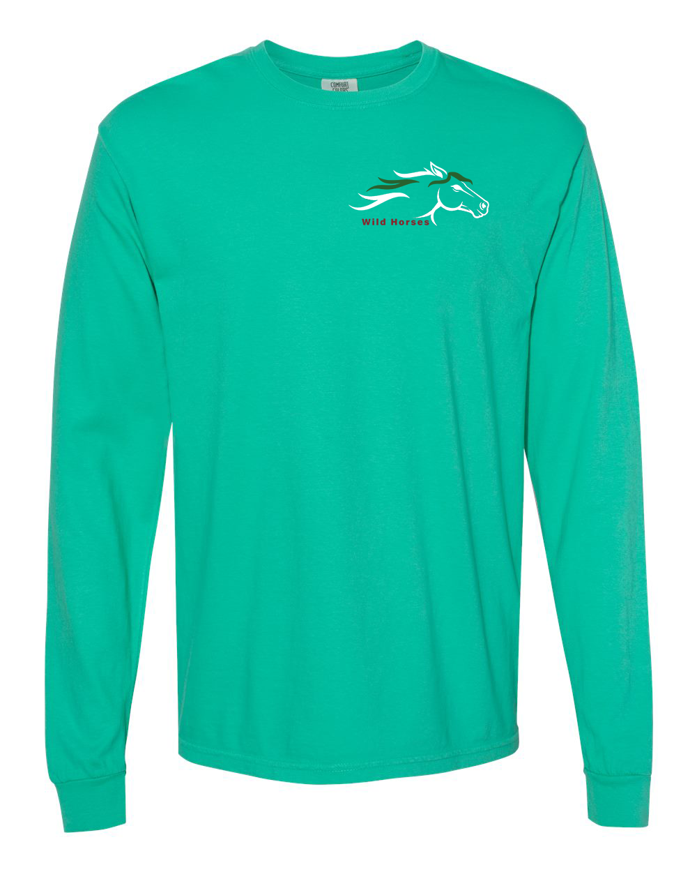Island Green Wild Horses 100% Quality Cotton Long Sleeve