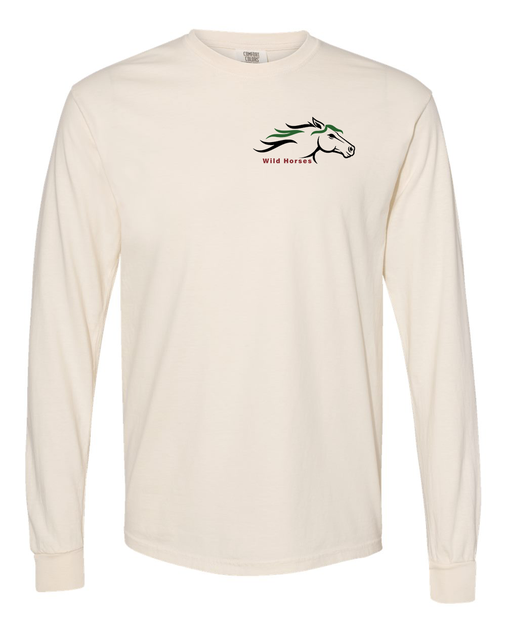 Ivory Wild Horses 100% Quality Cotton Long Sleeve