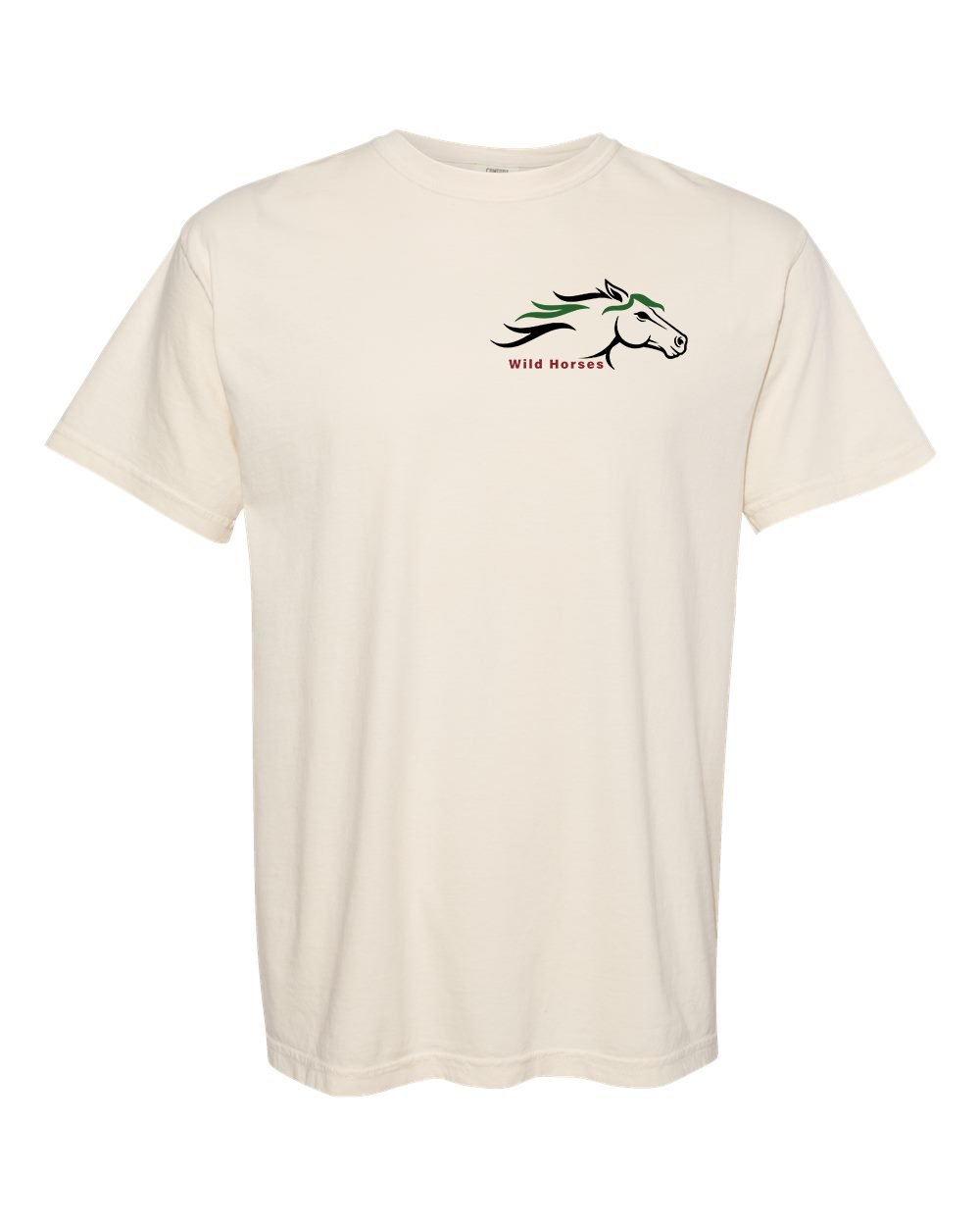 Ivory Wild Horses 100% Quality Cotton Short Sleeve