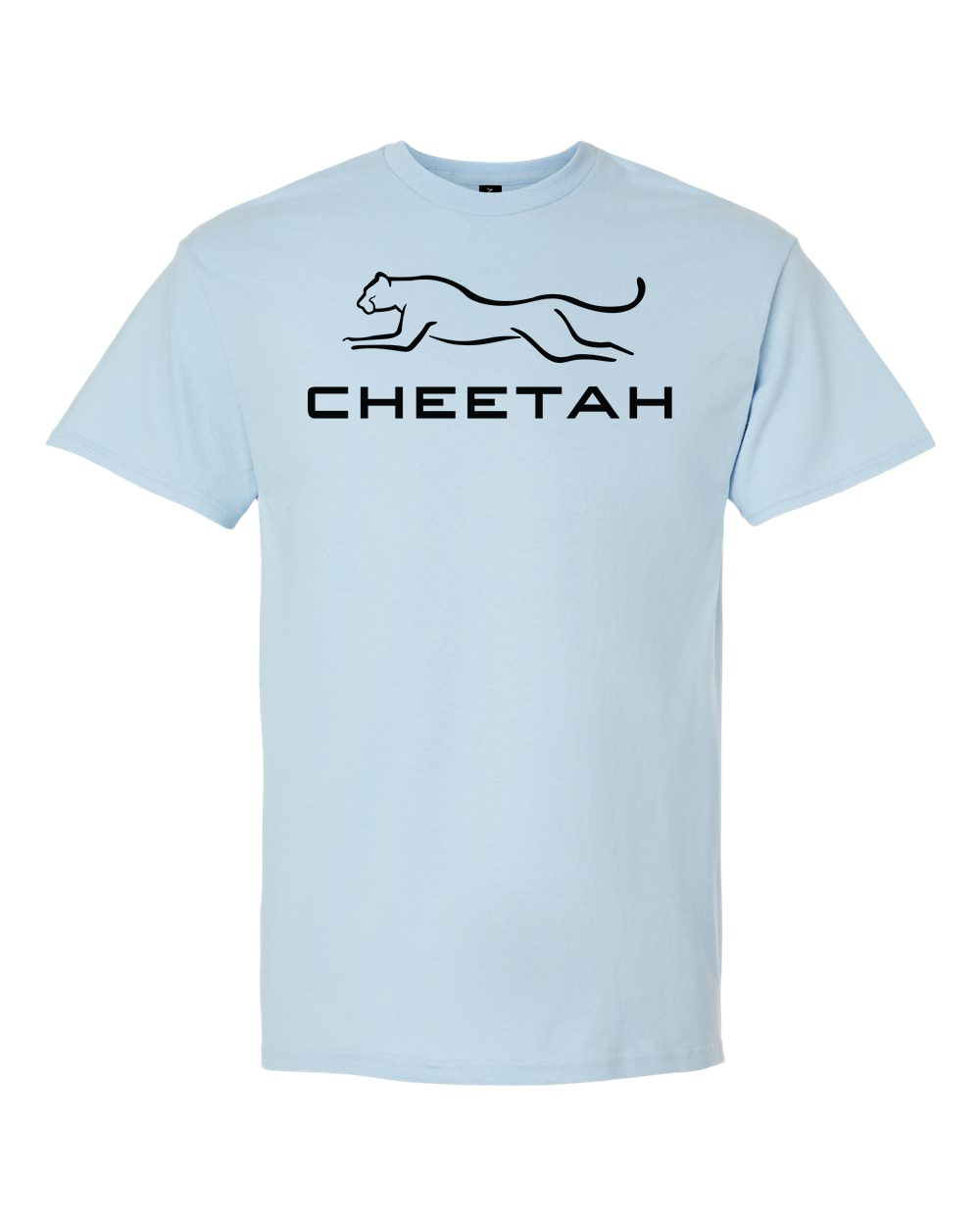 Light Blue Cheetah 100% Quality Cotton Short Sleeve (Full Chest)