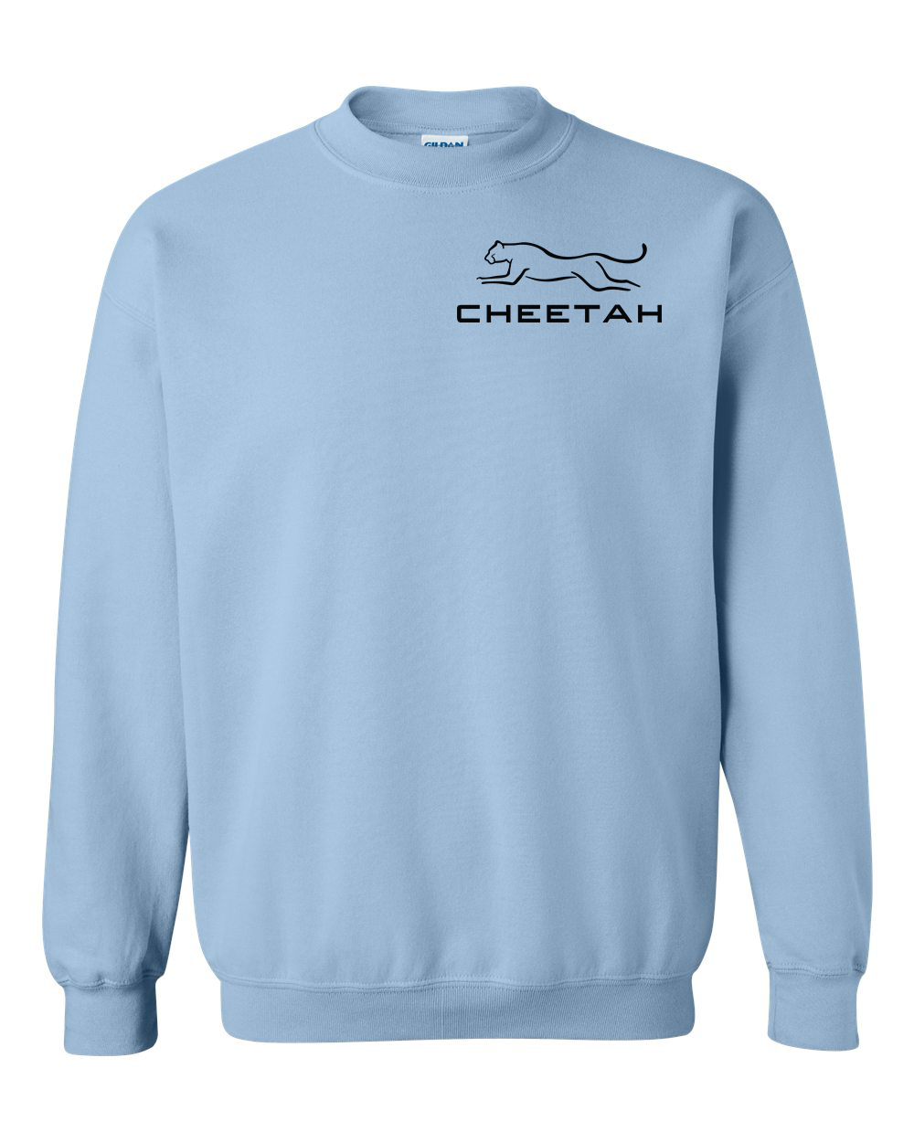 Light Blue Cheetah 100% Quality Cotton Crewneck Sweatshirt