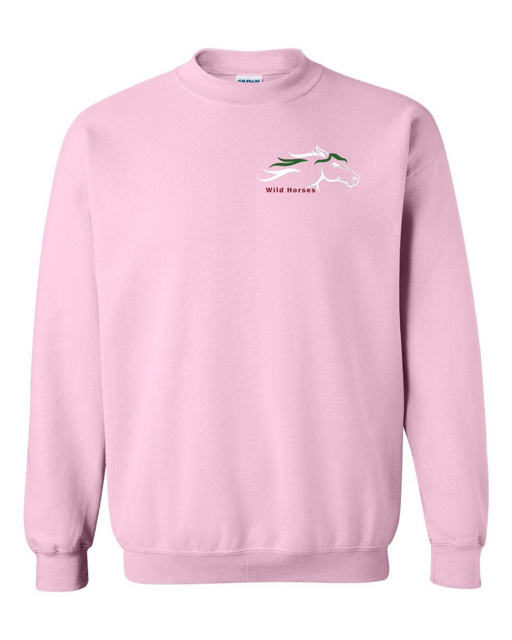 Light Pink Wild Horses 100% Quality Cotton Crewneck Sweatshirt
