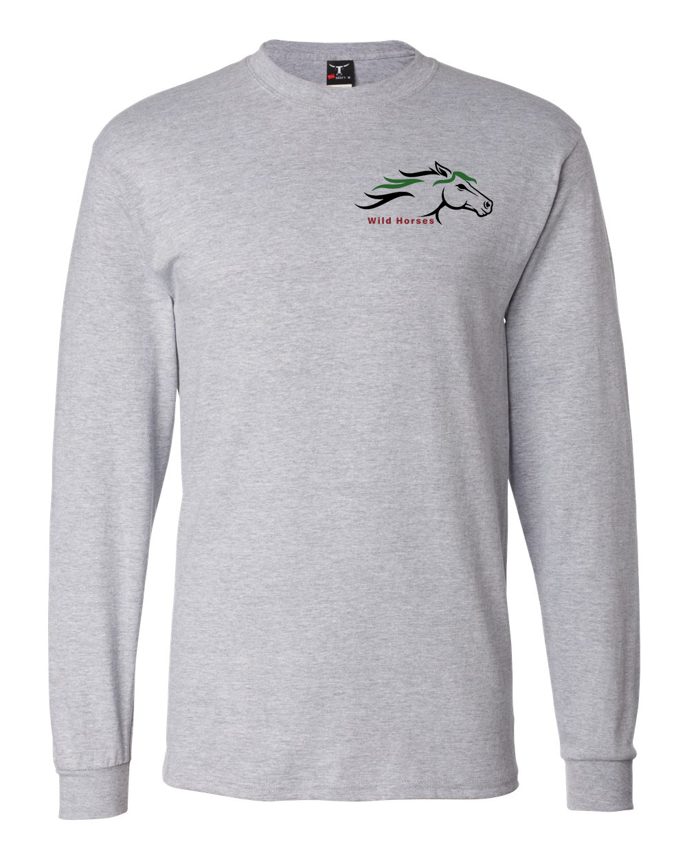 Light Steel Wild Horses 100% Quality Cotton Long Sleeve