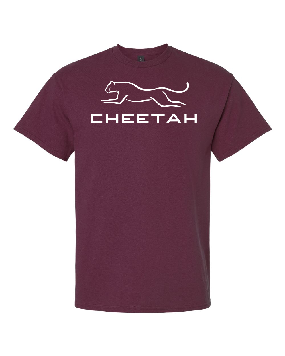 Maroon Cheetah 100% Quality Cotton Short Sleeve (Full Chest)