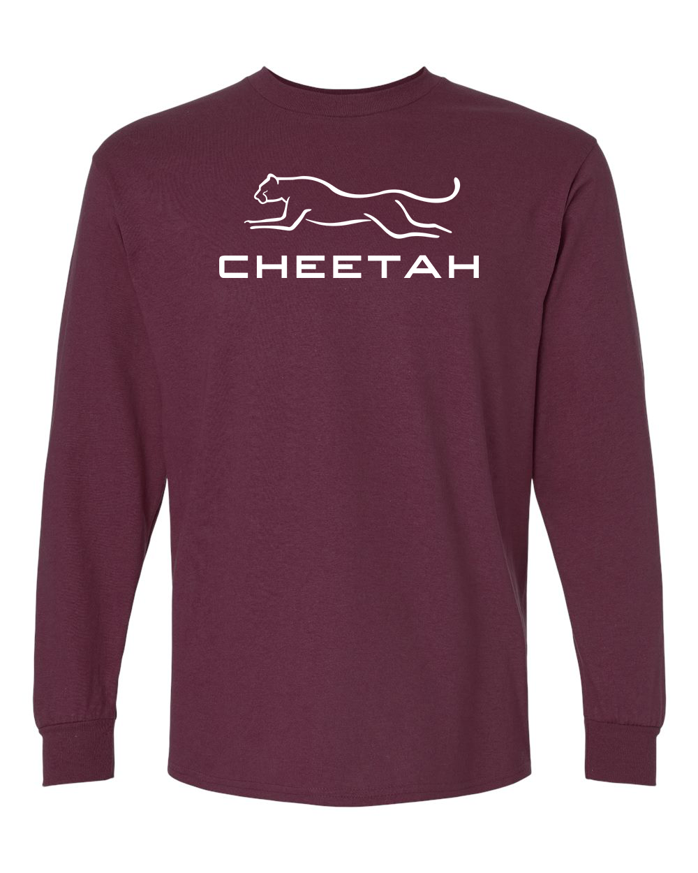 Maroon Cheetah 100% Quality Cotton Long Sleeve (Full Chest)