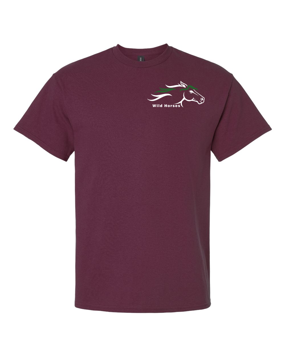 Maroon Wild Horses 100% Quality Cotton Short Sleeve