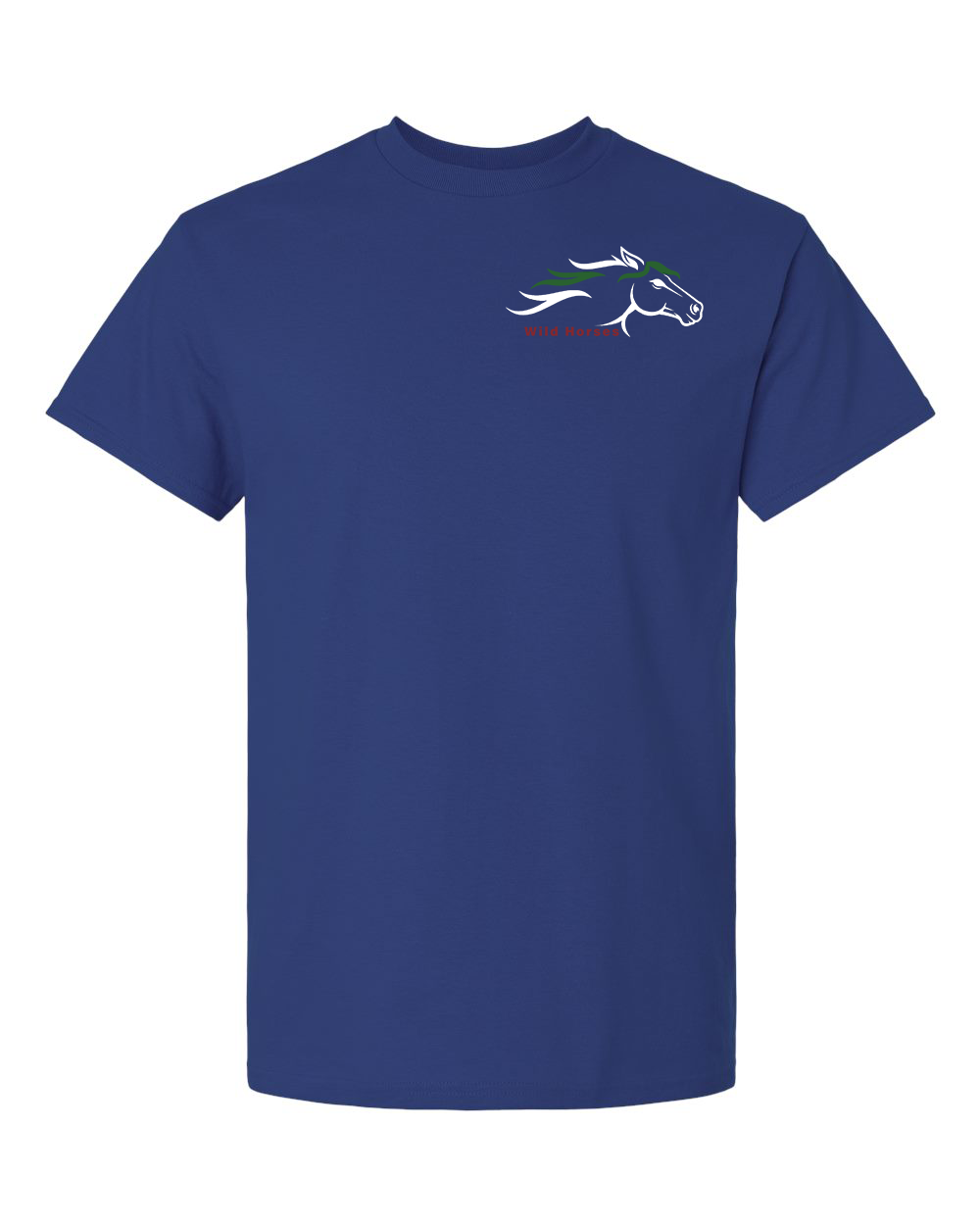 Metro Blue Wild Horses 100% Quality Cotton Short Sleeve