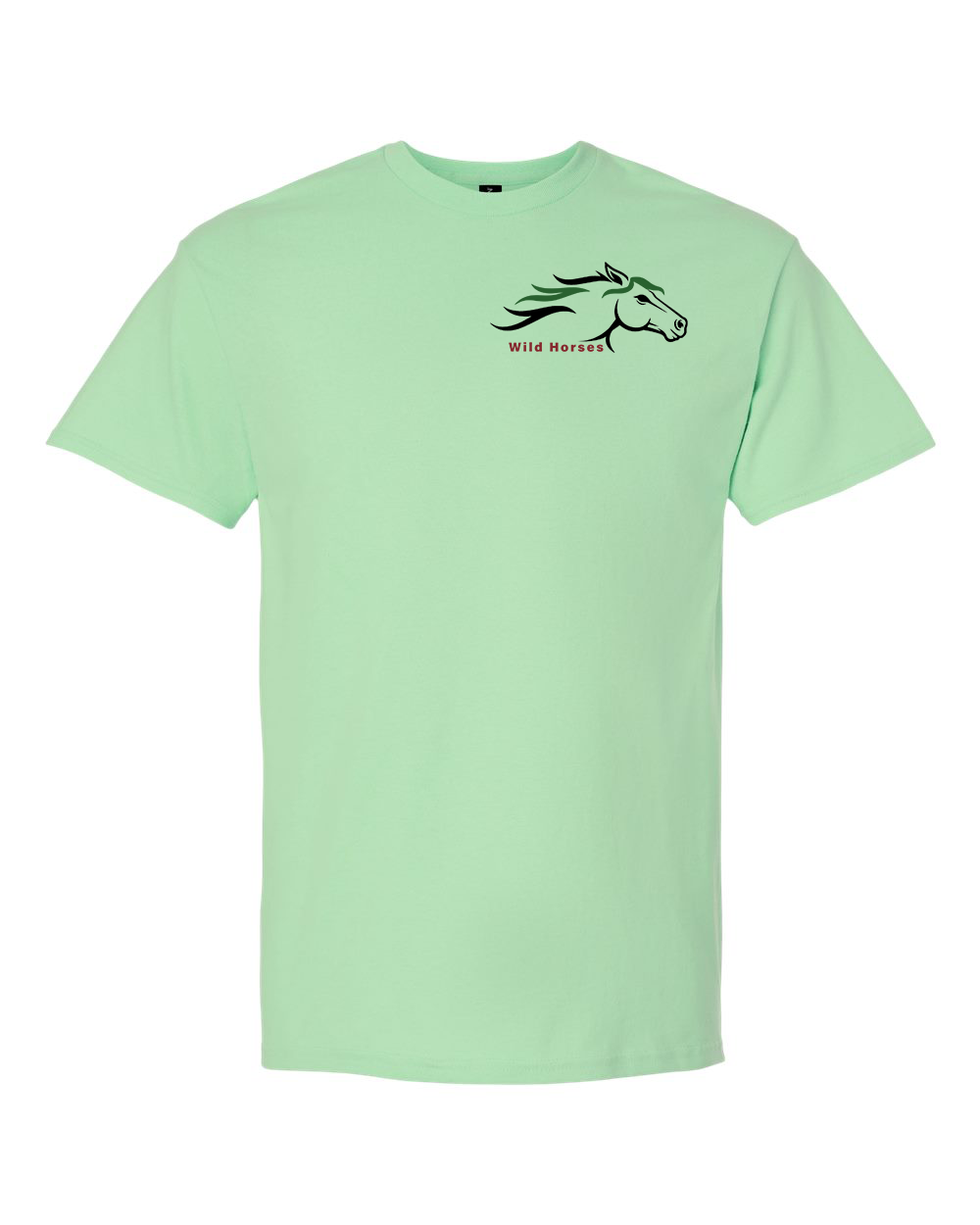 Mint Green Wild Horses 100% Quality Cotton Short Sleeve