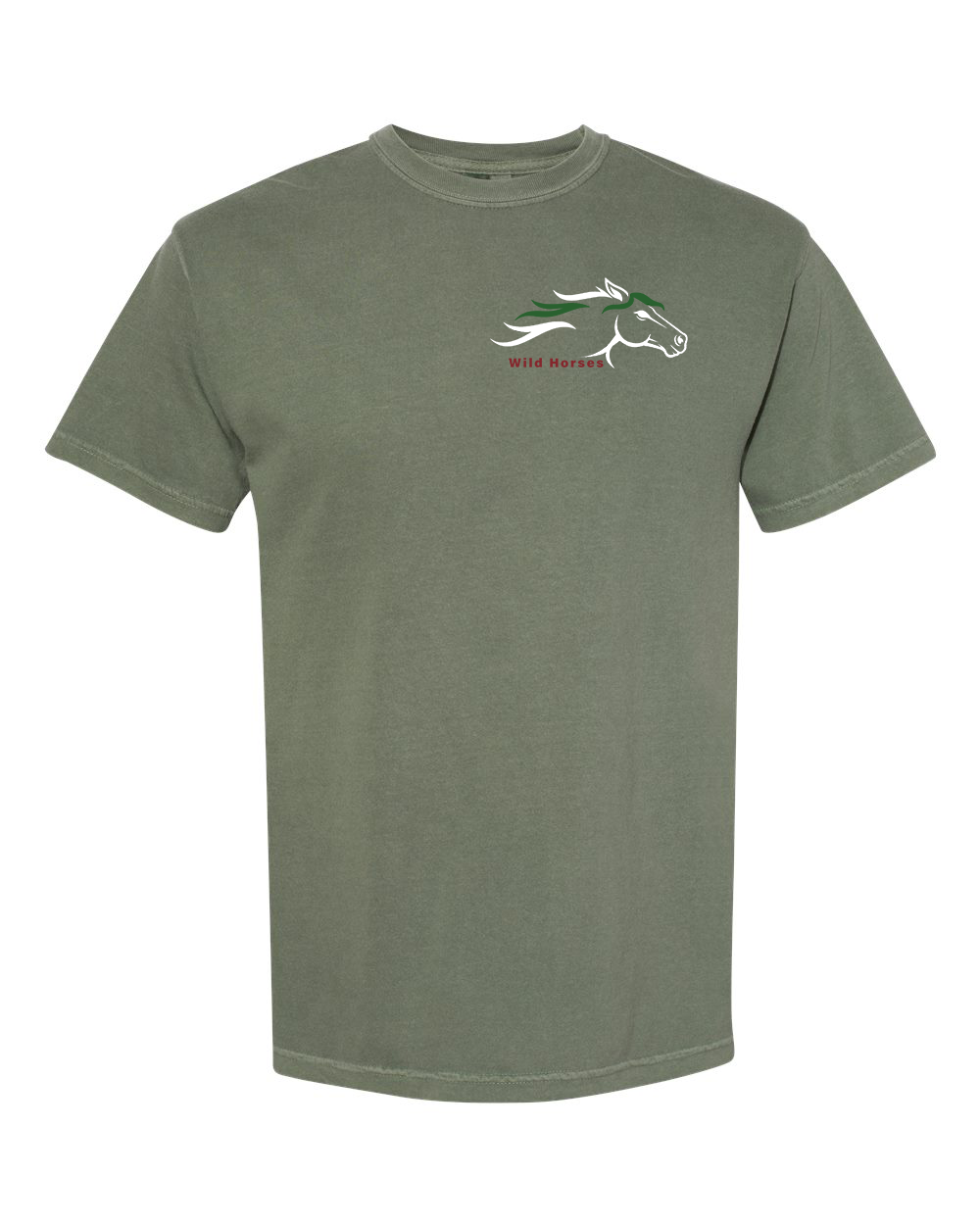 Moss Wild Horses 100% Quality Cotton Short Sleeve