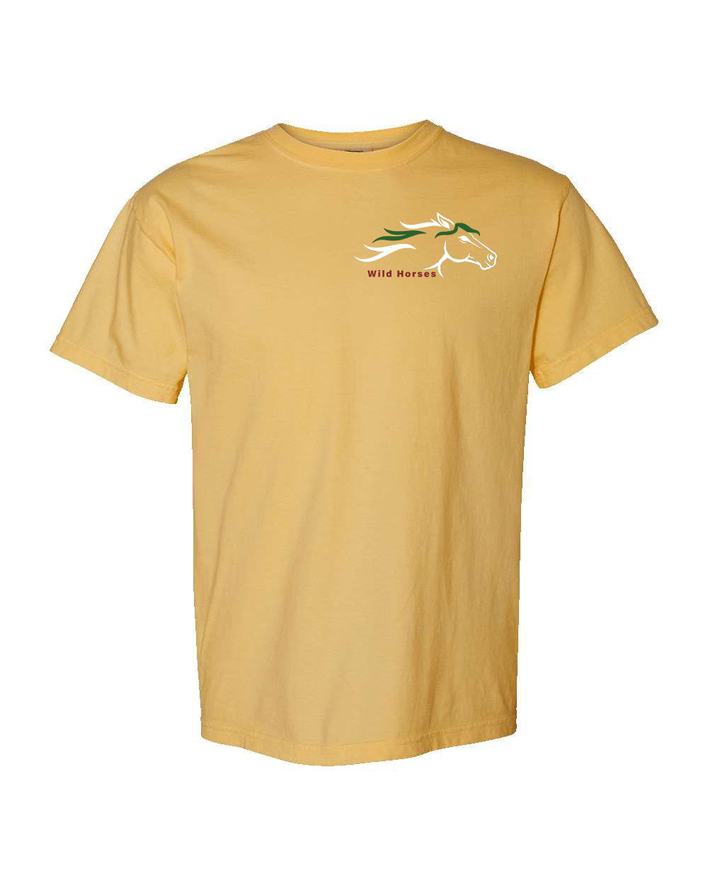 Mustard Wild Horses 100% Quality Cotton Short Sleeve
