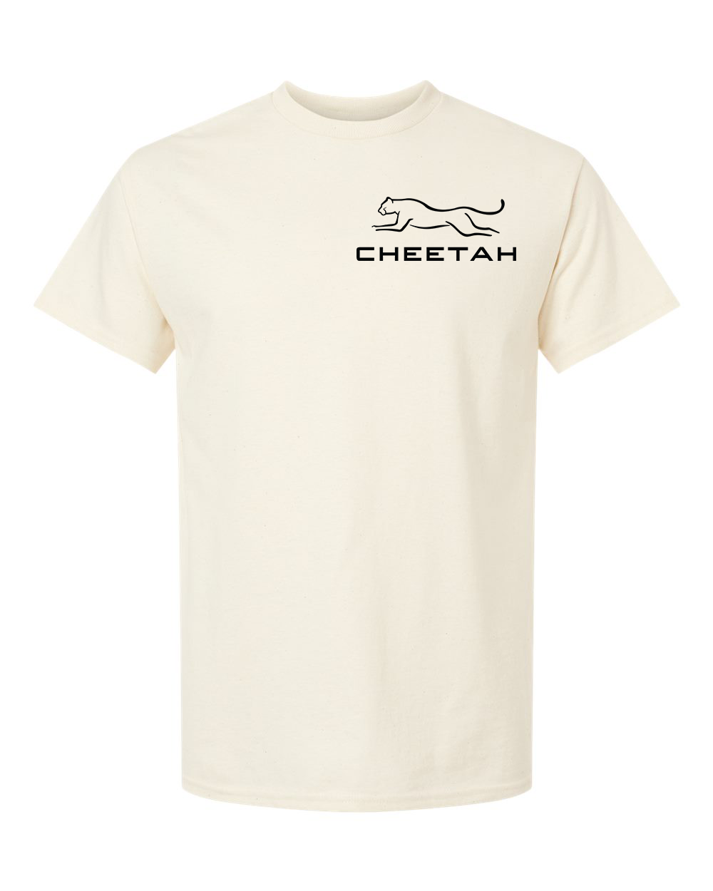 Natural Cheetah 100% Quality Cotton Short Sleeve (Left Chest)