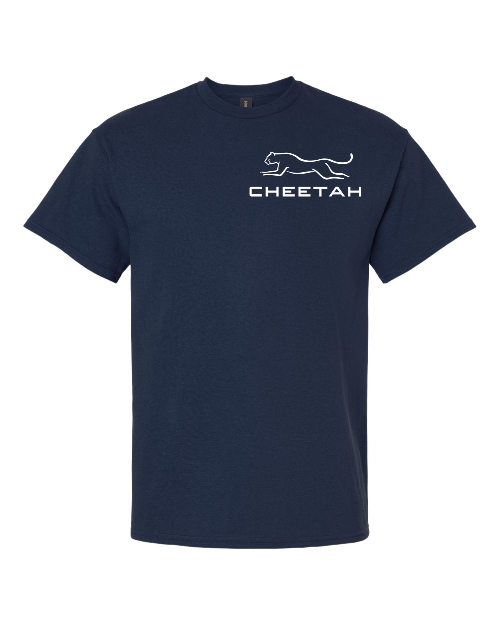 Navy Cheetah 100% Quality Cotton Short Sleeve (Left Chest)