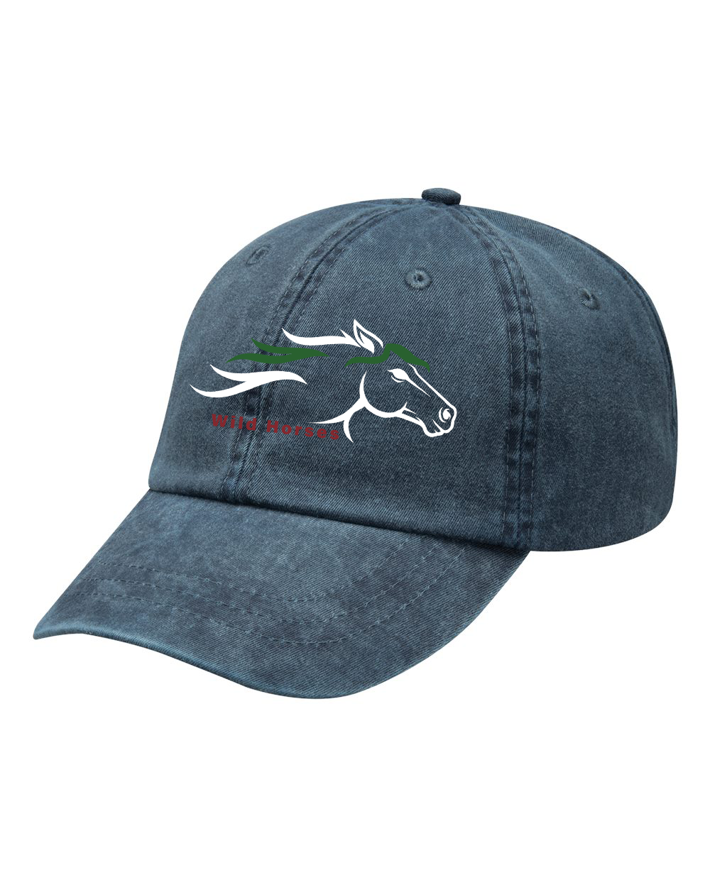 Navy Wild Horses 100% Quality Cotton Cap
