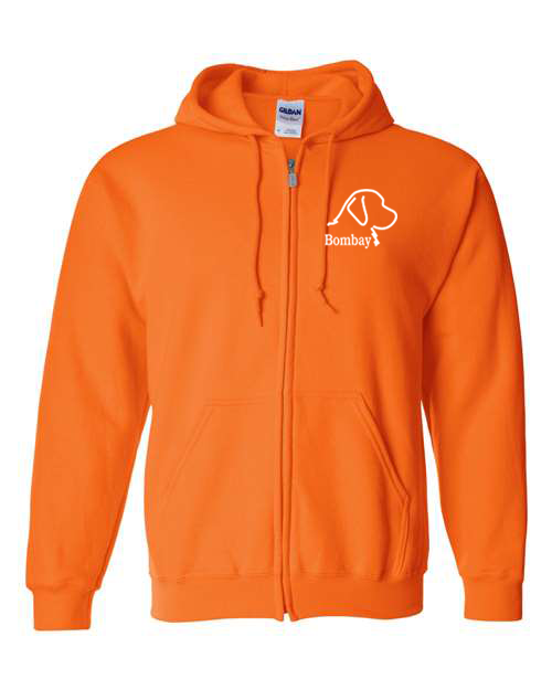 Neon Orange 100% Quality Cotton Full Zip-Up