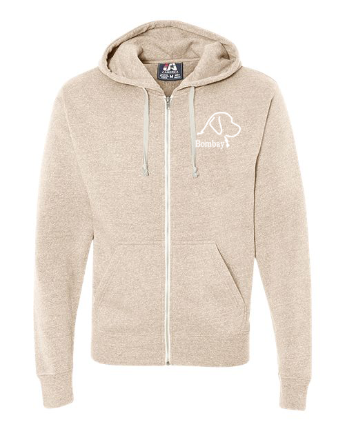 Oatmeal Tri Blend 100% Quality Cotton Full Zip-Up