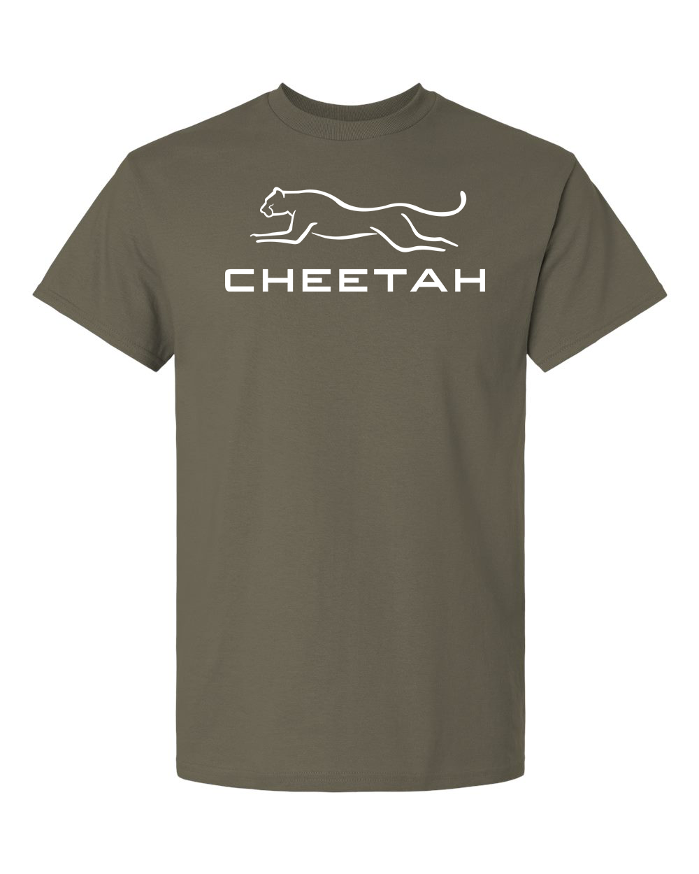 Olive Cheetah 100% Quality Cotton Short Sleeve (Full Chest)