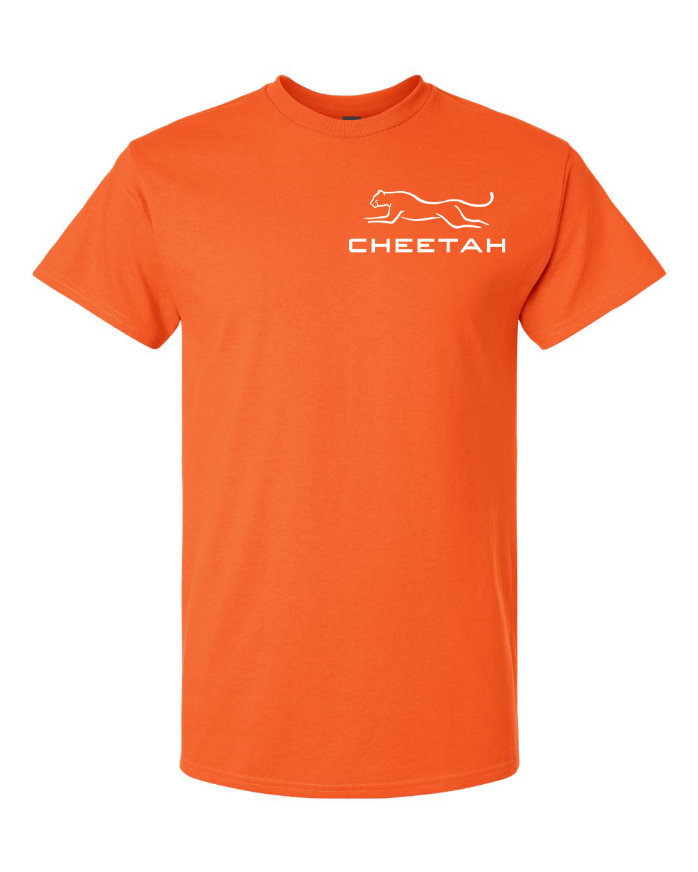 Orange Cheetah 100% Quality Cotton Short Sleeve (Left Chest)