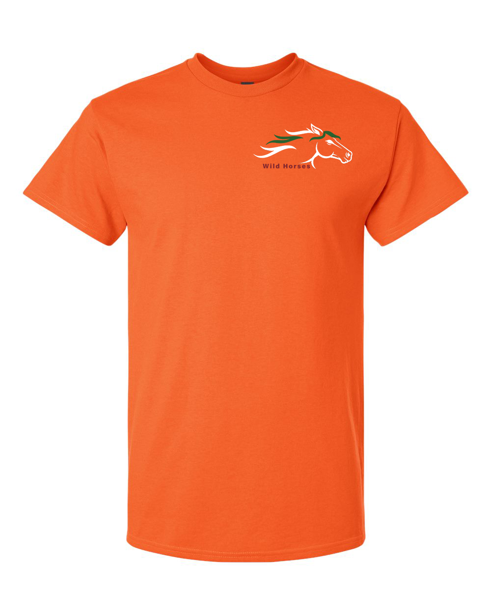 Orange Wild Horses 100% Quality Cotton Short Sleeve
