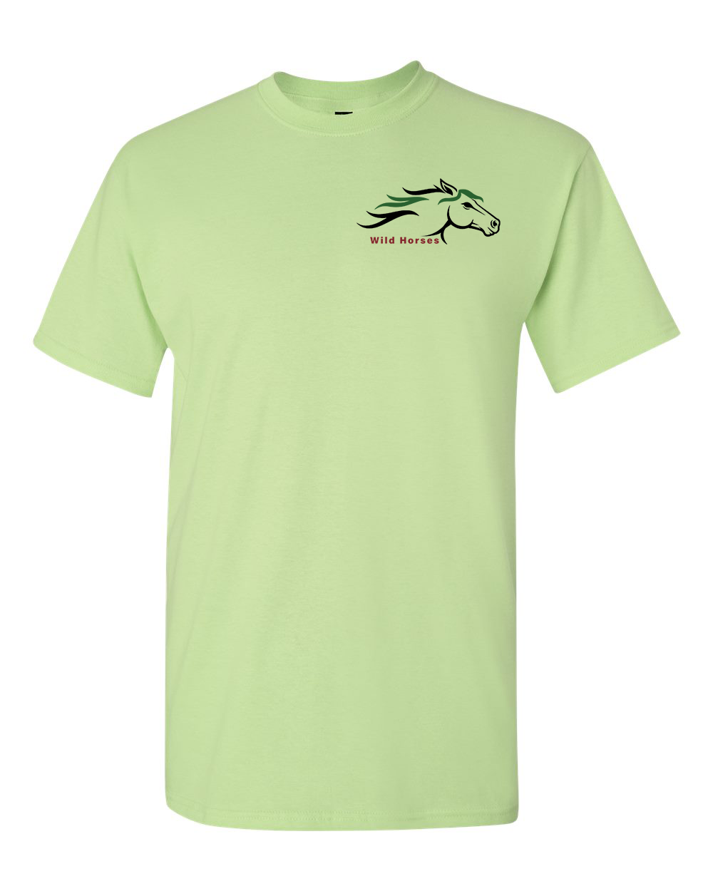 Pistachio Wild Horses 100% Quality Cotton Short Sleeve