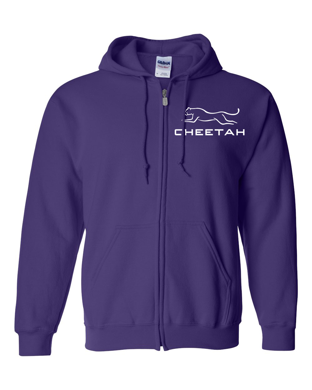 Purple Cheetah 100% Quality Cotton Full-Zip Hoodie