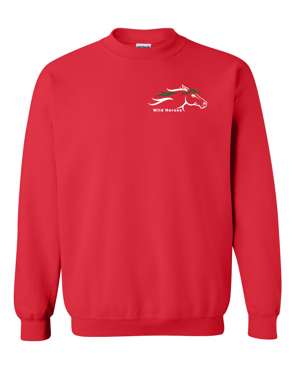 Red Wild Horses 100% Quality Cotton Crewneck Sweatshirt