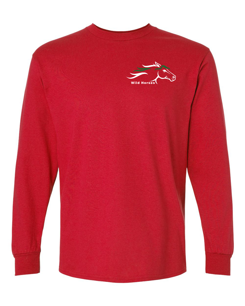 Red Wild Horses 100% Quality Cotton Long Sleeve