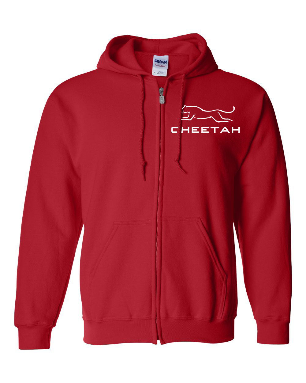 Red Cheetah 100% Quality Cotton Full-Zip Hoodie