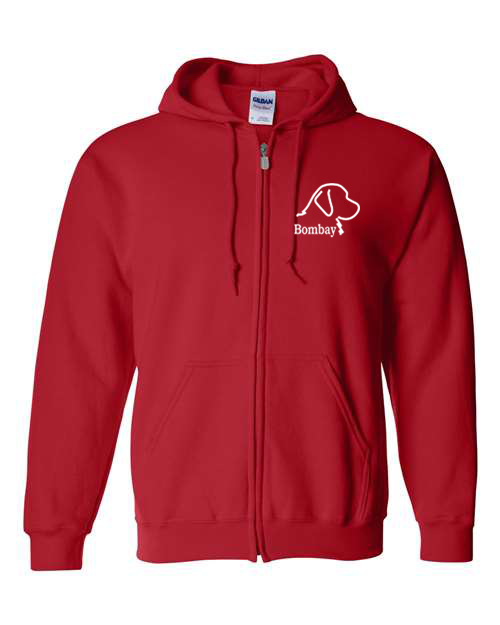 Red 100% Quality Cotton Full Zip-Up