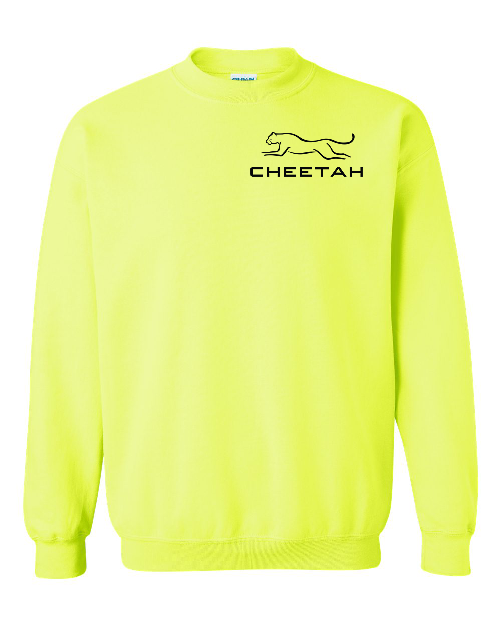 Safety Green Cheetah 100% Quality Cotton Crewneck Sweatshirt