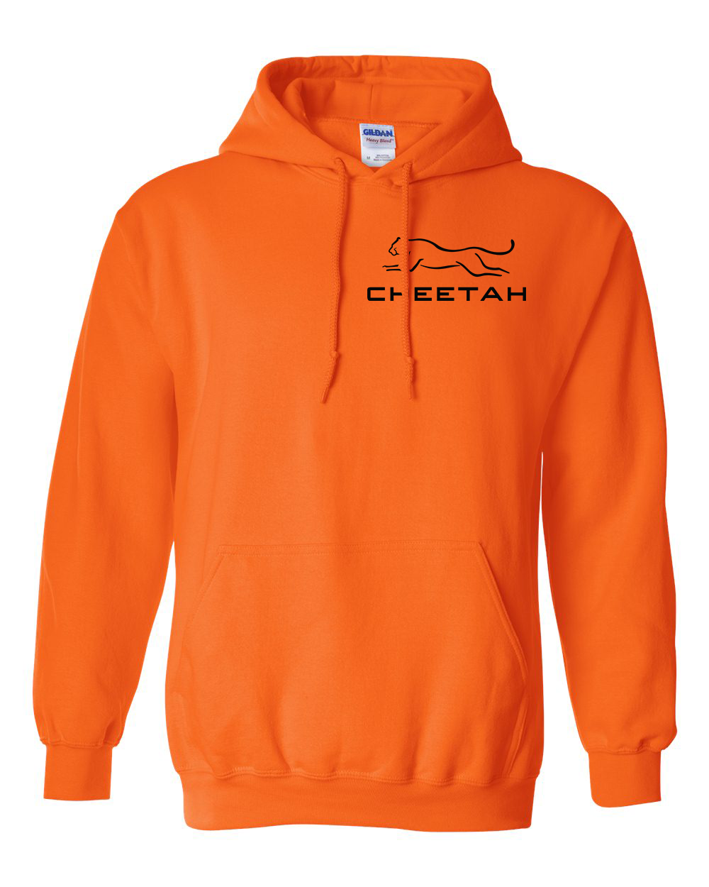 Safety Orange Cheetah 100% Quality Cotton Hoodie