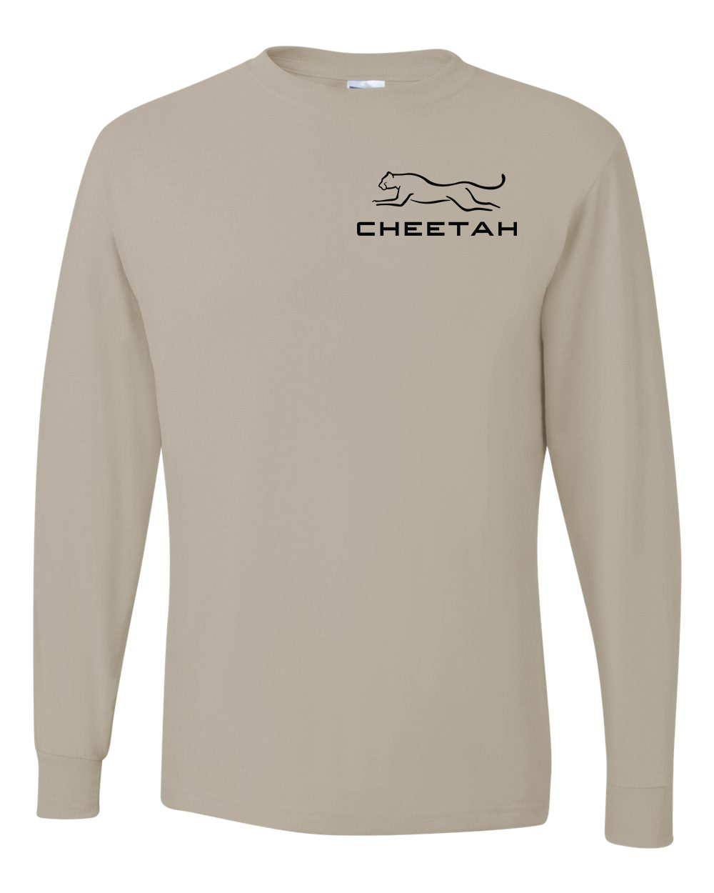 Sandstone Cheetah 100% Quality Cotton Long Sleeve (Left Chest)