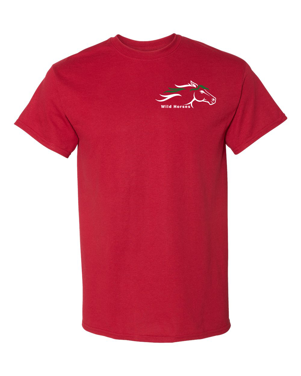 Scarlet Red Wild Horses 100% Quality Cotton Short Sleeve