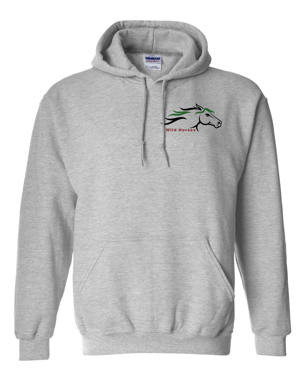 Sport Grey Wild Horses 100% Quality Cotton Hoodie