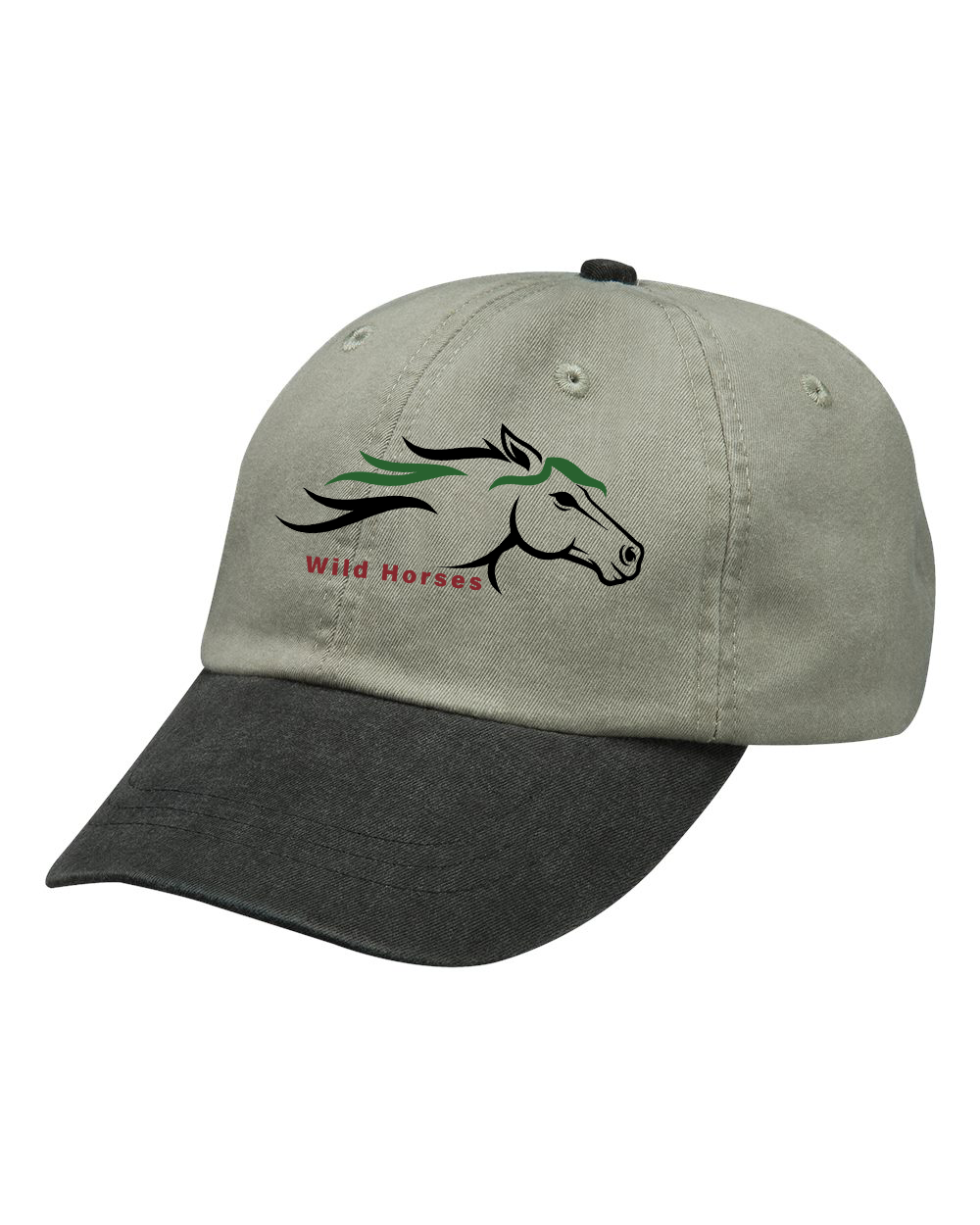 Stone Black Wild Horses 100% Quality Cotton Cap
