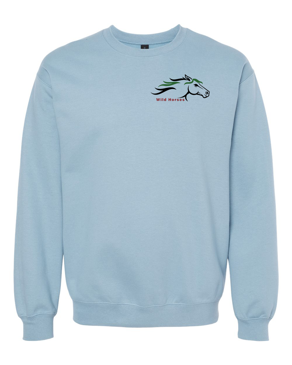 Stone Blue Wild Horses 100% Quality Cotton Crewneck Sweatshirt