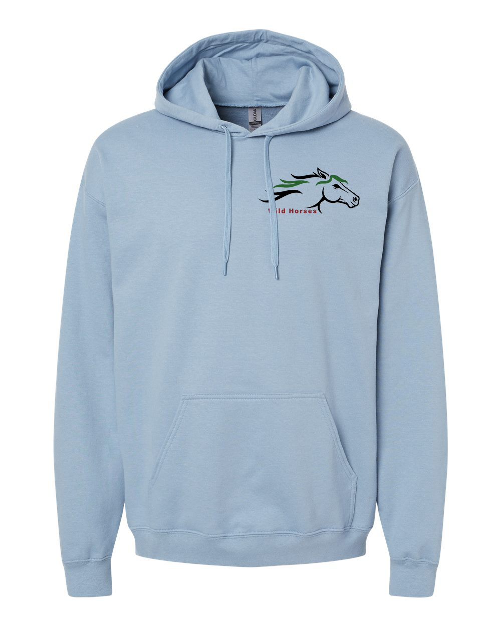 Stone Blue Wild Horses 100% Quality Cotton Hoodie