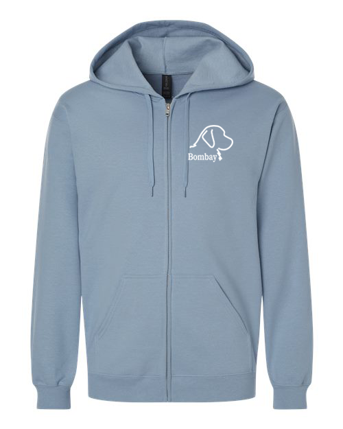 Stone Blue 100% Quality Cotton Full Zip-Up