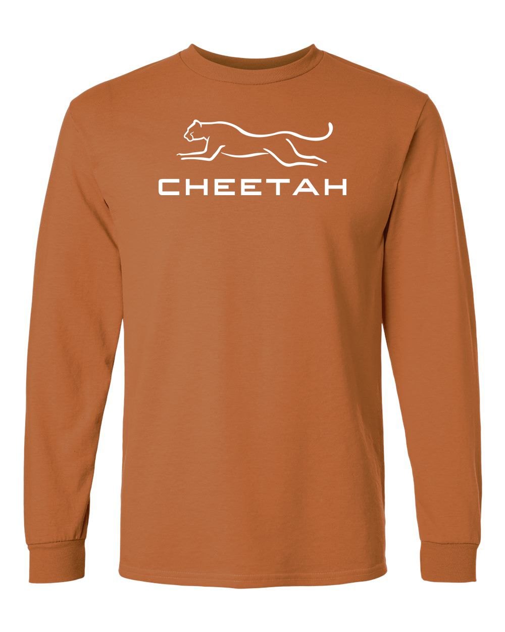Texas Orange Cheetah 100% Quality Cotton Long Sleeve (Full Chest)