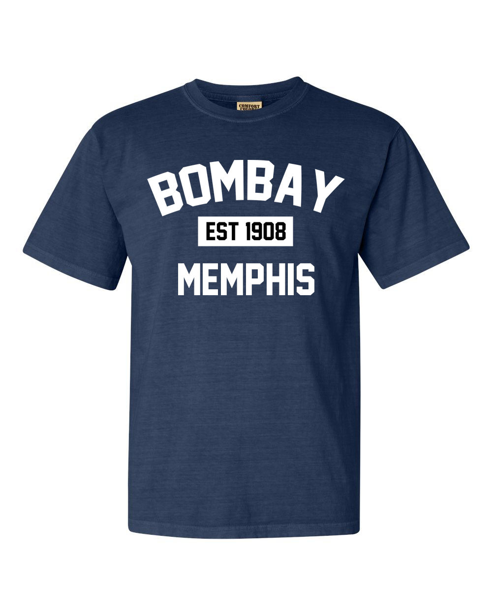 Navy Bombay Memphis 100% Quality Cotton Vintage Short Sleeve