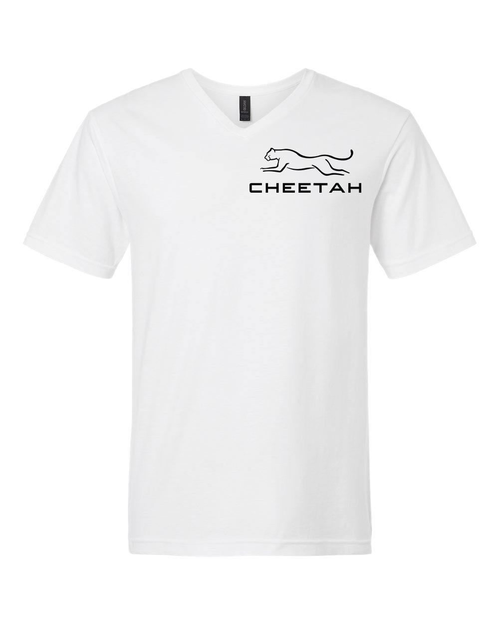 White Cheetah 100% Quality Cotton V-Neck Short Sleeve