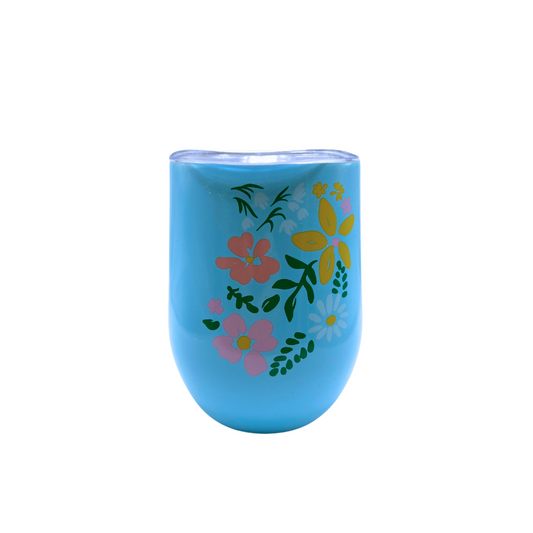 Blue Flower 12oz Tumbler