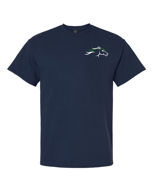 Navy Wild Horses 100% Quality Cotton Short Sleeve