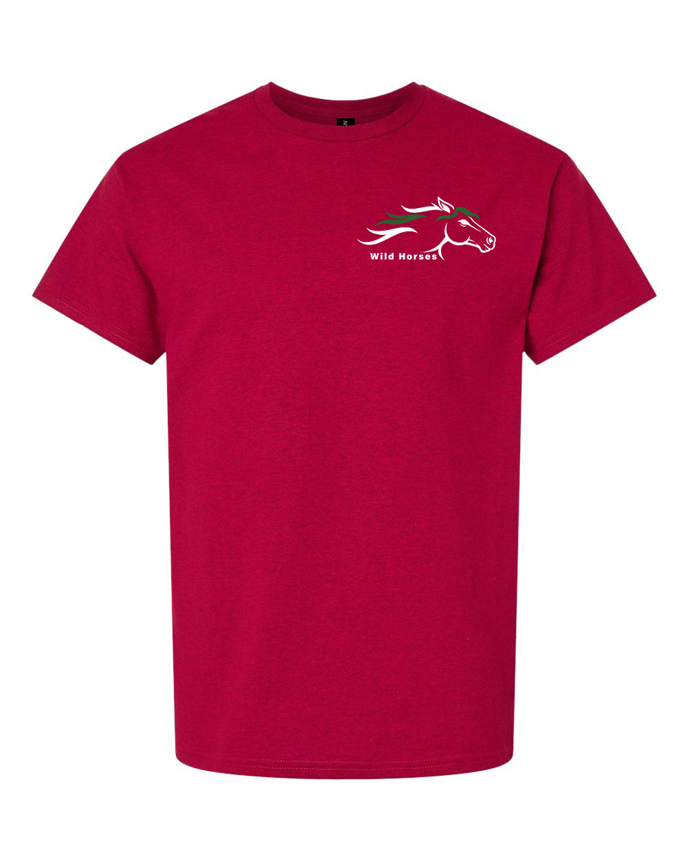 Antique Cherry Red Wild Horses 100% Quality Cotton Short Sleeve