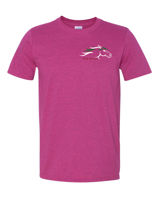 Antique Heliconia Wild Horses 100% Quality Cotton Short Sleeve