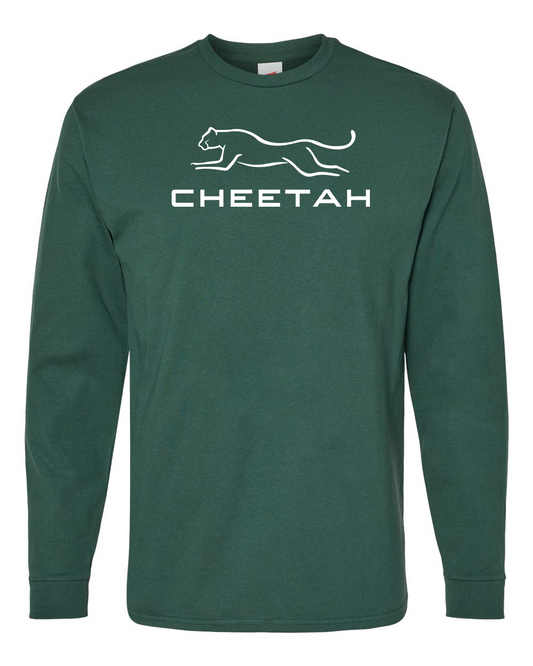 Athletic Dark Green Cheetah 100% Quality Cotton Long Sleeve (Full Chest)