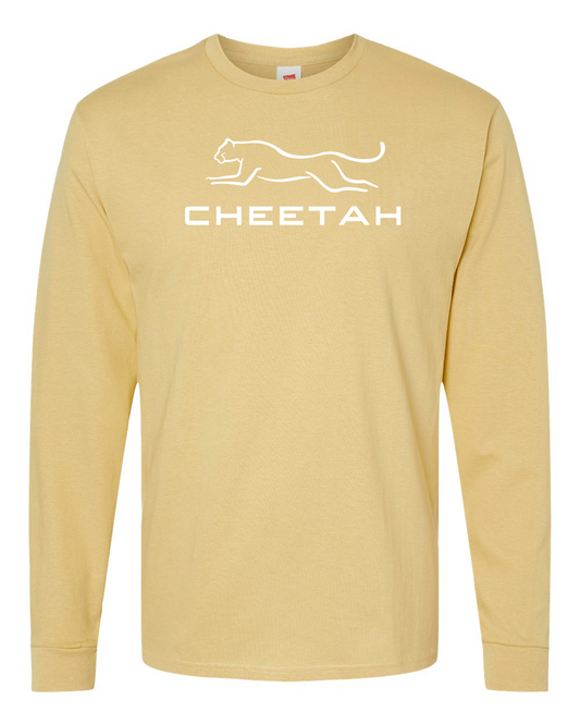 Athletic Gold Cheetah 100% Quality Cotton Long Sleeve (Full Chest)