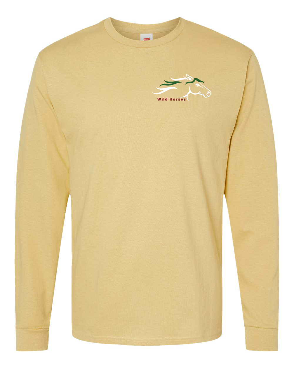 Athletic Gold Wild Horses 100% Quality Cotton Long Sleeve