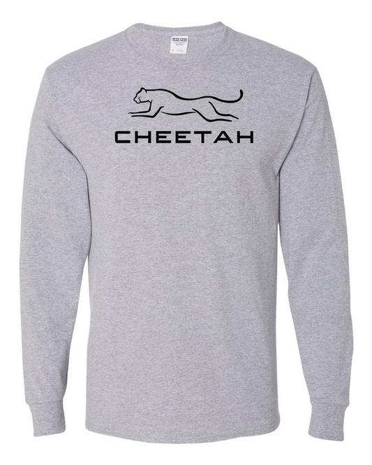 Athletic Heather Cheetah 100% Quality Cotton Long Sleeve (Full Chest)